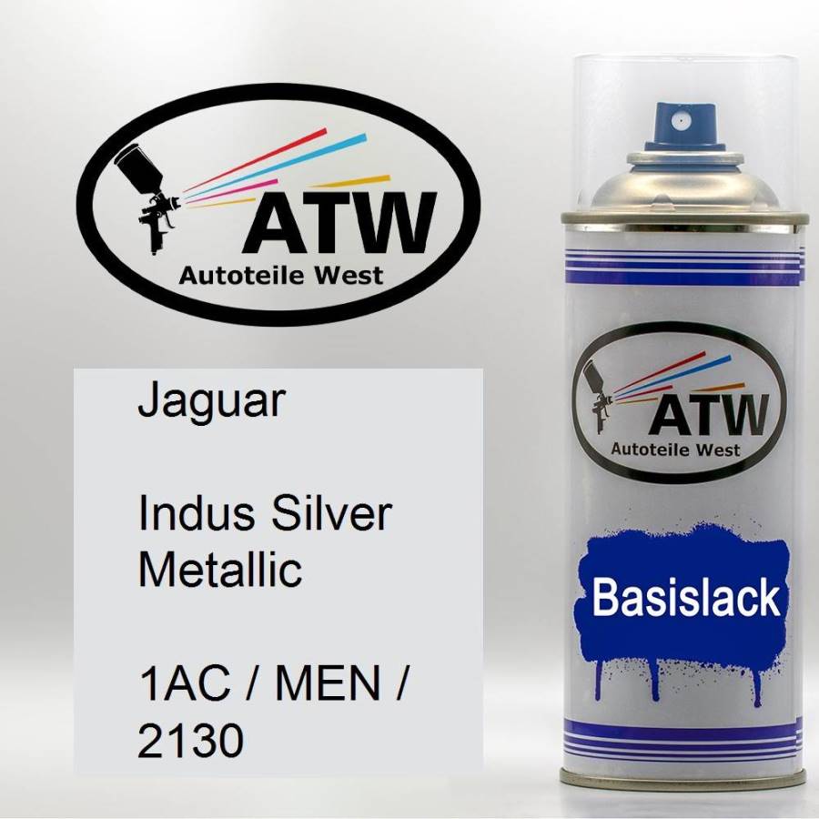 Jaguar, Indus Silver Metallic, 1AC / MEN / 2130: 400ml Sprühdose, von ATW Autoteile West.